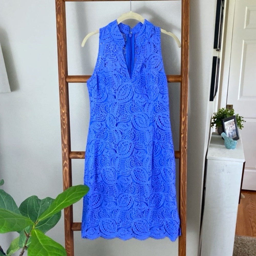 Lilly Pulitzer / Alexa Shift Dress Beckon Blue Lace 2